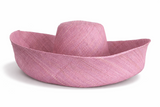 Raffia Curve Brim Hat Large Brim in Opera Mauve Madagascan