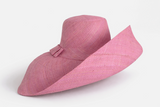 Raffia Curve Brim Hat Large Brim in Opera Mauve Madagascan