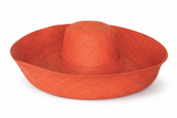 Raffia Curve Brim Hat Large Brim in Orange Madagascan