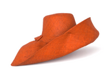 Raffia Curve Brim Hat Large Brim in Orange Madagascan
