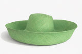 Raffia Curve Brim Hat Large Brim in Pastel Green Madagascan