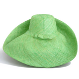 Raffia Curve Brim Hat Large Brim in Pastel Green Madagascan