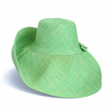 Raffia Curve Brim Hat Large Brim in Pastel Green Madagascan