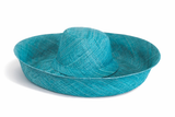 Raffia Curve Brim Hat Large Brim in Peacock Madagascan