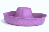 Raffia Curve Brim Hat Large Brim in Periwinkle Madagascan
