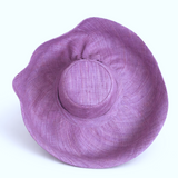 Raffia Curve Brim Hat Large Brim in Periwinkle Madagascan