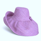 Raffia Curve Brim Hat Large Brim in Periwinkle Madagascan