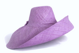 Raffia Curve Brim Hat Large Brim in Periwinkle Madagascan