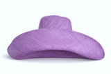 Raffia Curve Brim Hat Large Brim in Periwinkle Madagascan