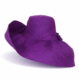 Raffia Curve Brim Hat Large Brim in Purple Madagascan