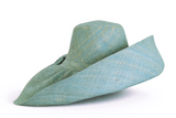 Raffia Curve Brim Hat Large Brim in Robin Egg Blue Madagascan