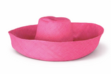 Raffia Curve Brim Hat Large Brim in Rose Pink Madagascan