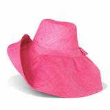 Raffia Curve Brim Hat Large Brim in Rose Pink Madagascan