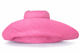 Raffia Curve Brim Hat Large Brim in Rose Pink Madagascan