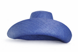 Raffia Curve Brim Hat Large Brim in Sapphire Blue Madagascan