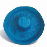 Raffia Curve Brim Hat Large Brim in Sea Blue Madagascan