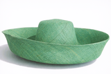 Raffia Curve Brim Hat Large Brim in Seafoam Madagascan