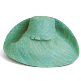 Raffia Curve Brim Hat Large Brim in Seafoam Madagascan