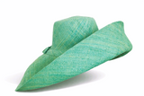 Raffia Curve Brim Hat Large Brim in Seafoam Madagascan