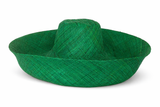 Raffia Curve Brim Hat Large Brim in Shamrock Green Madagascan