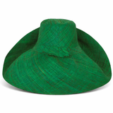 Raffia Curve Brim Hat Large Brim in Shamrock Green Madagascan