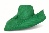 Raffia Curve Brim Hat Large Brim in Shamrock Green Madagascan