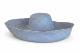 Raffia Curve Brim Hat Large Brim Sky Blue Madagascan
