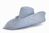 Raffia Curve Brim Hat Large Brim Sky Blue Madagascan