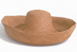 Raffia Curve Brim Hat Large Brim in Stone Beige Madagascan