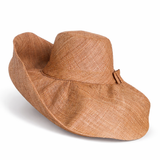Raffia Curve Brim Hat Large Brim in Stone Beige Madagascan