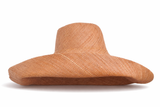 Raffia Curve Brim Hat Large Brim in Stone Beige Madagascan