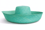 Raffia Curve Brim Hat Large Brim in Tiffany Blue Madagascan