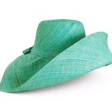 Raffia Curve Brim Hat Large Brim in Tiffany Blue Madagascan