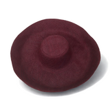 Raffia Curve Brim Hat Large Brim in Dark Burgundy Madagascan