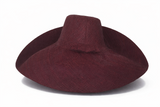 Raffia Curve Brim Hat Large Brim in Dark Burgundy Madagascan