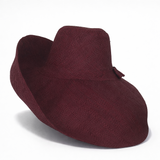 Raffia Curve Brim Hat Large Brim in Dark Burgundy Madagascan