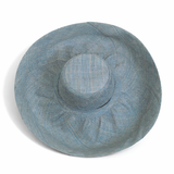Raffia Curve Brim Hat Large Brim in Light Blue Madagascan