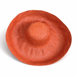 Raffia Curve Brim Hat Large Brim in Rust Madagascan