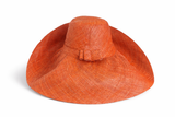 Raffia Curve Brim Hat Large Brim in Rust Madagascan