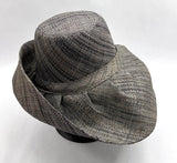Raffia Curve Brim Hat Standard Brim in Anchor Grey Madagascan