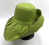 Raffia Curve Brim Hat Standard Brim in Apple Green Madagascan