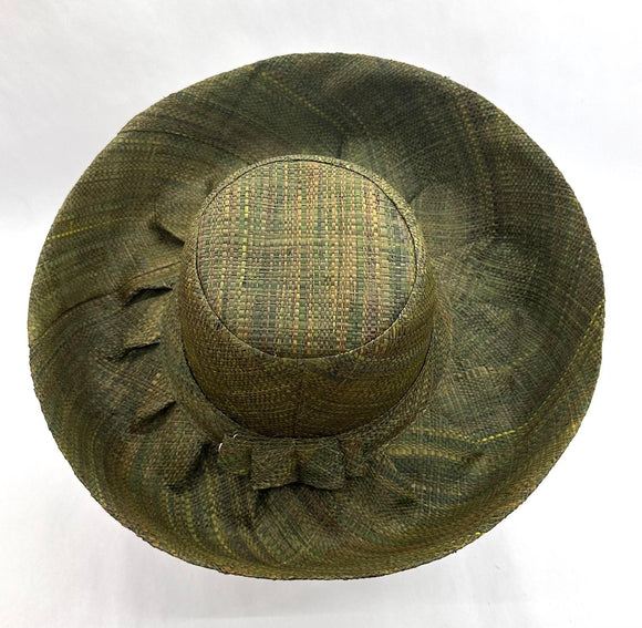 Raffia Curve Brim Hat Standard Brim in Avocado Madagascan