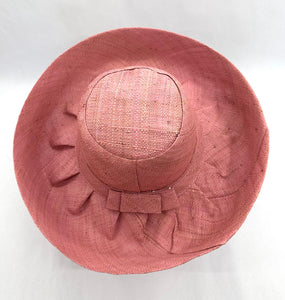 Raffia Curve Brim Hat Standard Brim in Baby Pink Madagascan