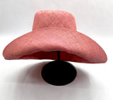 Raffia Curve Brim Hat Standard Brim in Baby Pink Madagascan