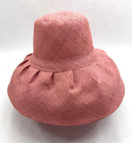 Raffia Curve Brim Hat Standard Brim in Baby Pink Madagascan