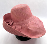 Raffia Curve Brim Hat Standard Brim in Baby Pink Madagascan