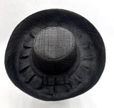 Raffia Curve Brim Hat Standard Brim in Black Madagascan