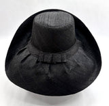 Raffia Curve Brim Hat Standard Brim in Black Madagascan