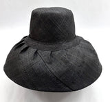 Raffia Curve Brim Hat Standard Brim in Black Madagascan