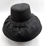 Raffia Curve Brim Hat Standard Brim in Black Madagascan
